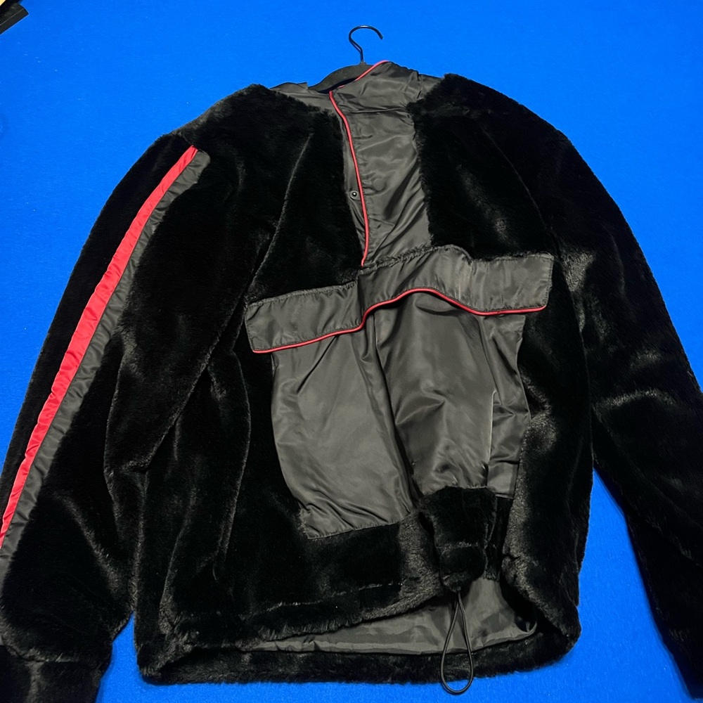 Forever 21 Black and Red Bomber Jacket with Sporty Accents